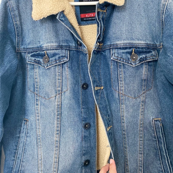 Amnesia outerwear:Shearling lined jean jacket - Picture 2 of 4